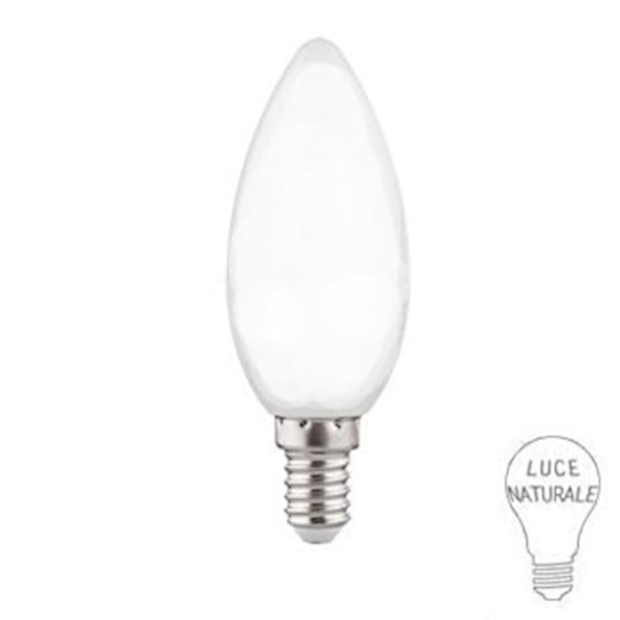 ILLUMIA Lampadina LED MILKY vetro bianco (Luce Naturale) attacco E14  (piccolo) (assorbimento 3,7W resa 40W) 420 lm – Al Magazzino